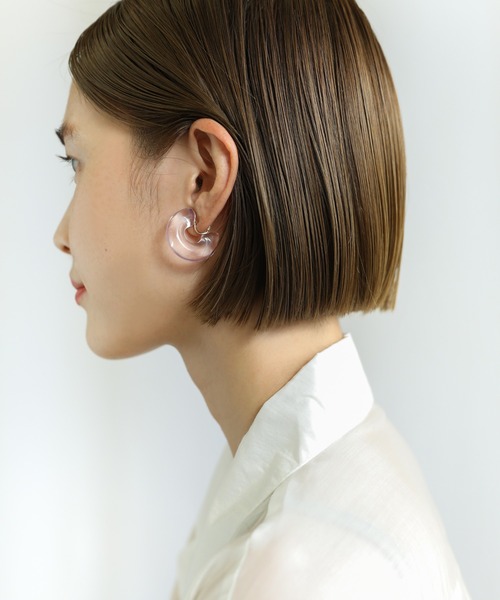 select MOCA(セレクトモカ)の「2021 SS Cカーブクリアイヤリング(イヤリング・レディース・パープル/ブルー/イエロー・FREE)」の5枚目の写真