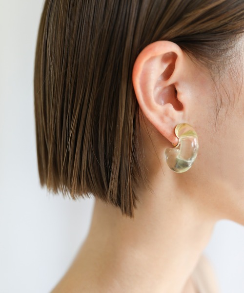 select MOCA(セレクトモカ)の「2021 SS Cカーブクリアイヤリング(イヤリング・レディース・パープル/ブルー/イエロー・FREE)」の4枚目の写真