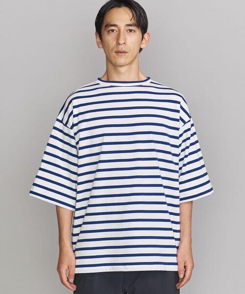 BEAUTY&YOUTH UNITED ARROWS（ビューティーアンドユースユナイテッドアローズ）の「BY ライト クリスピー ワイド バスクシャツ（Tシャツ/カットソー・メンズ・ベージュ/ダークグリーン/ネイビー・LARGE/X-LARGE/MEDIUM/SMALL）」の9枚目の写真