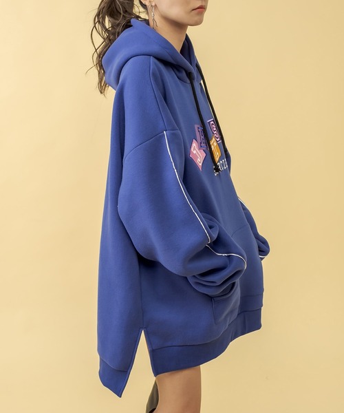 RASVOA（ラスボア）の「パイピングBIGパーカーワンピース（ワンピース・レディース・ブラック/オフホワイト/ブルー・FREE）」の14枚目の写真