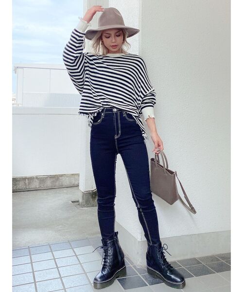 GYDA（ジェイダ）の「ワンウォッシュハイウエストパンツ（デニムパンツ・レディース・ブラック/その他2・SMALL/MEDIUM/LARGE/XX-SMALL/X-SMALL）」の3枚目の写真