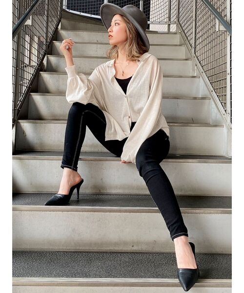 GYDA（ジェイダ）の「ワンウォッシュハイウエストパンツ（デニムパンツ・レディース・ブラック/その他2・SMALL/MEDIUM/LARGE/XX-SMALL/X-SMALL）」の9枚目の写真