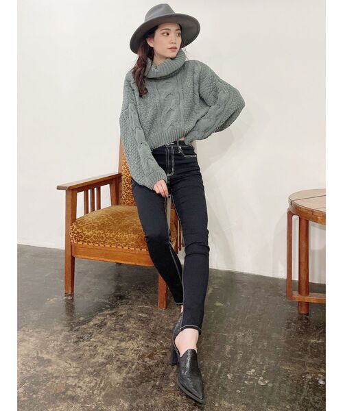 GYDA（ジェイダ）の「ワンウォッシュハイウエストパンツ（デニムパンツ・レディース・ブラック/その他2・SMALL/MEDIUM/LARGE/XX-SMALL/X-SMALL）」の10枚目の写真