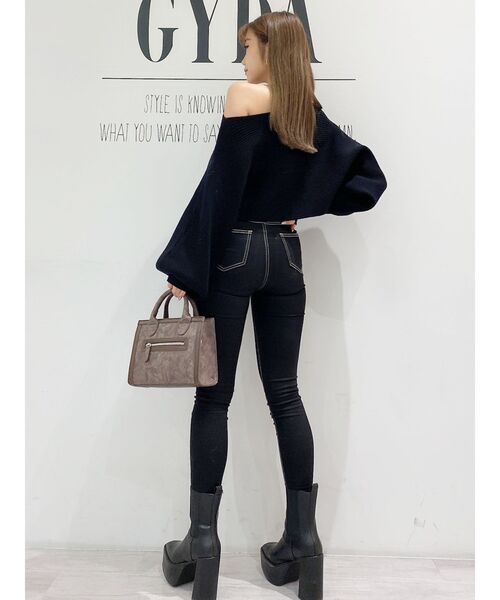 GYDA（ジェイダ）の「ワンウォッシュハイウエストパンツ（デニムパンツ・レディース・ブラック/その他2・SMALL/MEDIUM/LARGE/XX-SMALL/X-SMALL）」の20枚目の写真