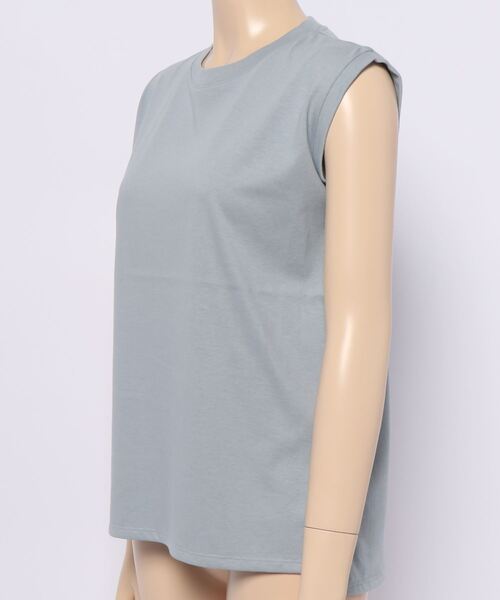 COLONY 2139(コロニートゥーワンスリーナイン)の「【ULTRA HYBRID】USAコットンノースリーブTシャツ(Tシャツ/カットソー・レディース・チャコールグレー/オフホワイト/サックスブルー・LARGE/SMALL/MEDIUM)」の4枚目の写真