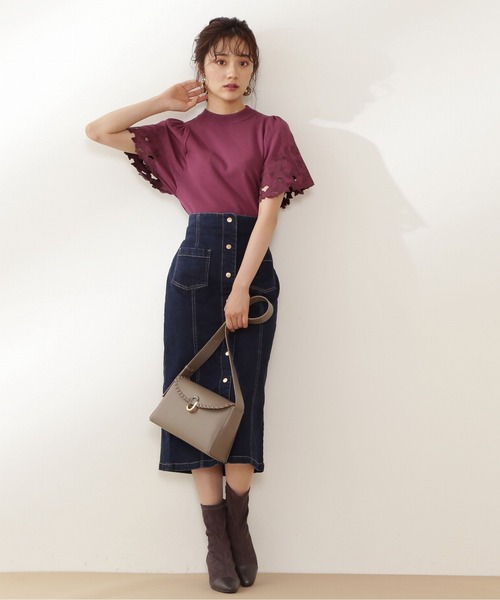 PROPORTION BODY DRESSING（プロポーションボディドレッシング）の「フロント釦デニムタイトスカート / 1211220910（スカート・レディース・ダークネイビー/ブラック・MEDIUM/SMALL）」の16枚目の写真