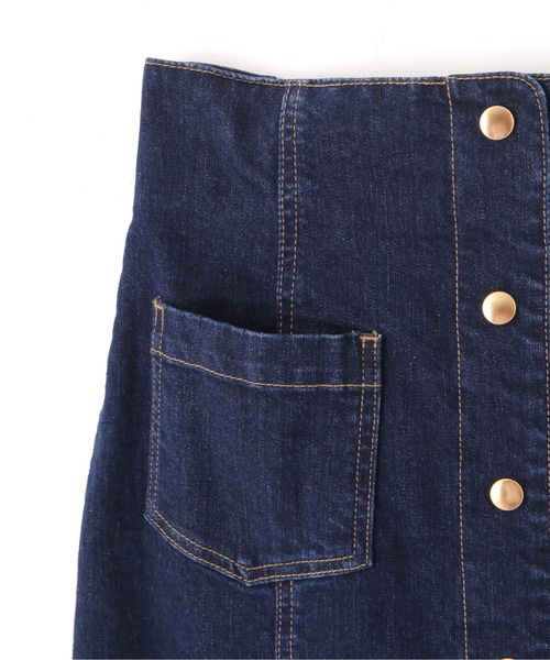 PROPORTION BODY DRESSING（プロポーションボディドレッシング）の「フロント釦デニムタイトスカート / 1211220910（スカート・レディース・ダークネイビー/ブラック・MEDIUM/SMALL）」の4枚目の写真