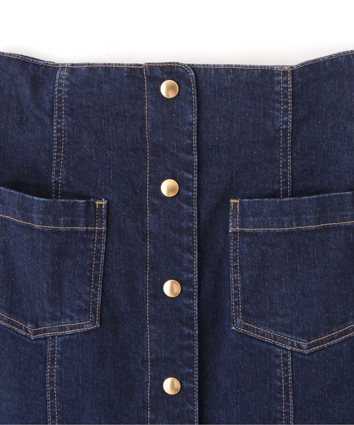 PROPORTION BODY DRESSING（プロポーションボディドレッシング）の「フロント釦デニムタイトスカート / 1211220910（スカート・レディース・ダークネイビー/ブラック・MEDIUM/SMALL）」の8枚目の写真