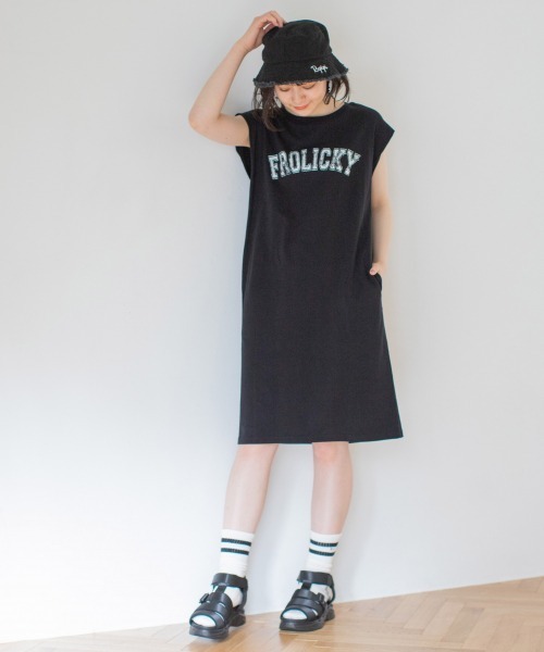 セール カレッジロゴフレンチスリーブワンピース ワンピース Repipi Armario レピピ アルマリオ のファッション通販 Zozotown