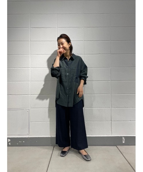 BEARDSLEY（ビアズリー）の「ストライプ切替シャツ（シャツ/ブラウス・レディース・ダークグリーン・FREE）」の18枚目の写真