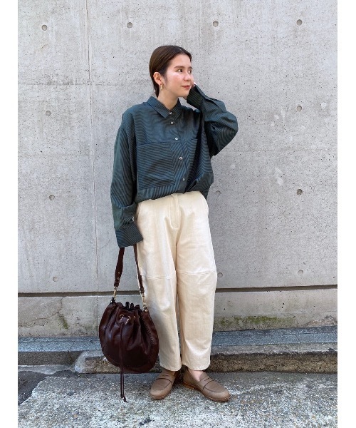 BEARDSLEY（ビアズリー）の「ストライプ切替シャツ（シャツ/ブラウス・レディース・ダークグリーン・FREE）」の22枚目の写真