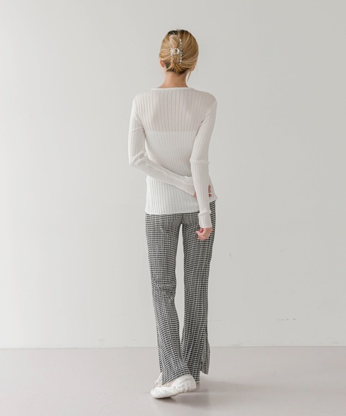 UNE MANSION(ユヌマンション)の「ハウンズトゥースプリーツパンツ(スラックス・レディース・ブラック/イエロー・FREE)」の10枚目の写真