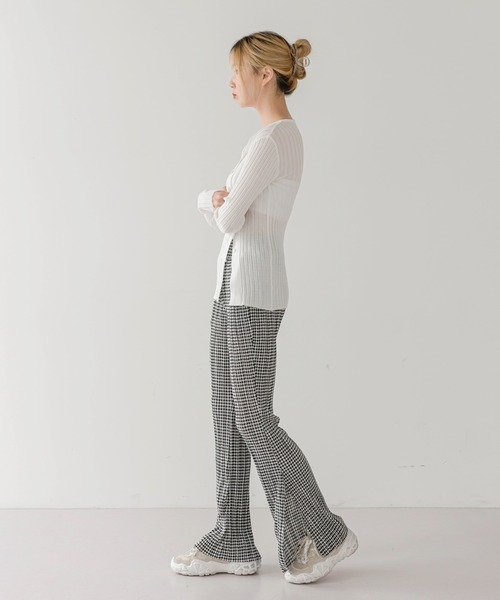 UNE MANSION(ユヌマンション)の「ハウンズトゥースプリーツパンツ(スラックス・レディース・ブラック/イエロー・FREE)」の22枚目の写真