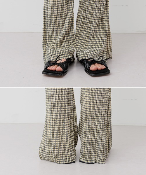 UNE MANSION(ユヌマンション)の「ハウンズトゥースプリーツパンツ(スラックス・レディース・ブラック/イエロー・FREE)」の7枚目の写真