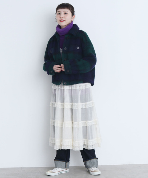Dot＆Stripes CHILD WOMAN（ドットアンドストライプス　チャイルドウーマン）の「コットンメッシュ ティアードキャミワンピース（ワンピース・レディース・アイボリー/ブラック/レッド・FREE）」の12枚目の写真