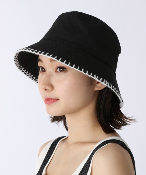 JEANASIS（ジーナシス）の「サイドステッチバケハ/954850（ハット・レディース・ホワイト/ブラック・FREE）」の7枚目の写真
