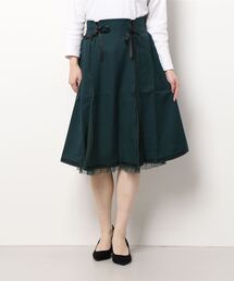 axes femme POETIQUE | レースアッププリーツ切替ＳＫ(スカート)