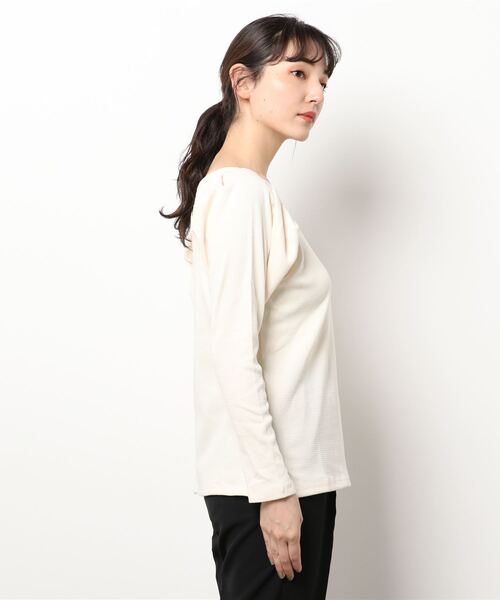 DAIS-Y（デイジー）の「ハニカムテレコパワショルプルオーバー（Tシャツ/カットソー・レディース・イエロー/アイボリー/ブラック・FREE）」の4枚目の写真