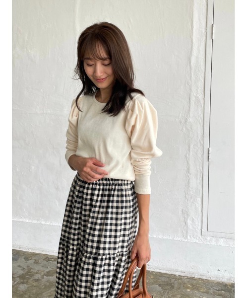 DAIS-Y（デイジー）の「ハニカムテレコパワショルプルオーバー（Tシャツ/カットソー・レディース・イエロー/アイボリー/ブラック・FREE）」の16枚目の写真