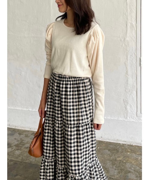 DAIS-Y（デイジー）の「ハニカムテレコパワショルプルオーバー（Tシャツ/カットソー・レディース・イエロー/アイボリー/ブラック・FREE）」の18枚目の写真