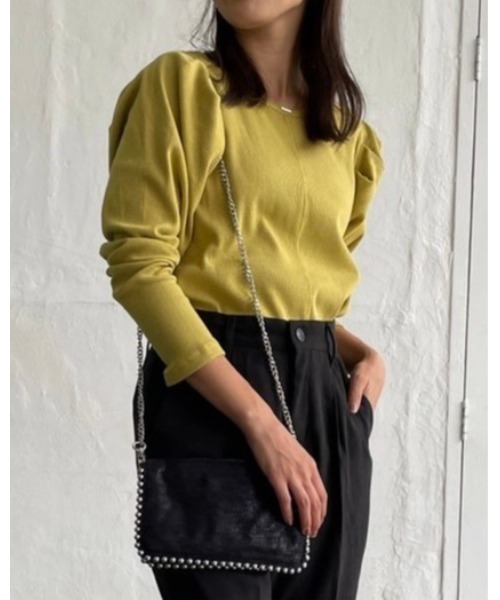 DAIS-Y（デイジー）の「ハニカムテレコパワショルプルオーバー（Tシャツ/カットソー・レディース・イエロー/アイボリー/ブラック・FREE）」の22枚目の写真