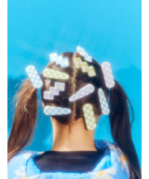 WC（ダブル シー）の「3Pフラッグチェッククリップ（バレッタ/ヘアクリップ・レディース・サックスブルー/グリーン/パープル・FREE）」の5枚目の写真