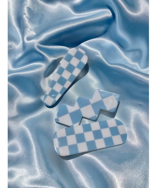 WC（ダブル シー）の「3Pフラッグチェッククリップ（バレッタ/ヘアクリップ・レディース・サックスブルー/グリーン/パープル・FREE）」の6枚目の写真