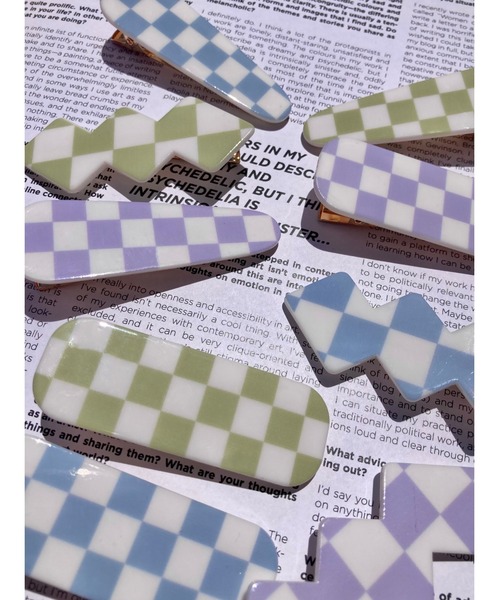 WC（ダブル シー）の「3Pフラッグチェッククリップ（バレッタ/ヘアクリップ・レディース・サックスブルー/グリーン/パープル・FREE）」の8枚目の写真