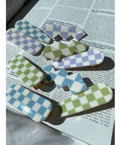 WC（ダブル シー）の「3Pフラッグチェッククリップ（バレッタ/ヘアクリップ・レディース・サックスブルー/グリーン/パープル・FREE）」の9枚目の写真