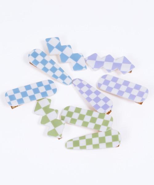 WC（ダブル シー）の「3Pフラッグチェッククリップ（バレッタ/ヘアクリップ・レディース・サックスブルー/グリーン/パープル・FREE）」の10枚目の写真