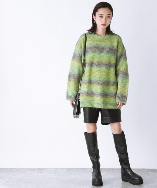 JEANASIS（ジーナシス）の「ビーガンレザースリットショートパンツ/239821（その他パンツ・レディース・ブラック/グレイッシュベージュ/アイボリー・FREE）」の10枚目の写真