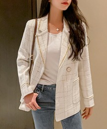 【Jasmine】ツイードテーラードジャケット