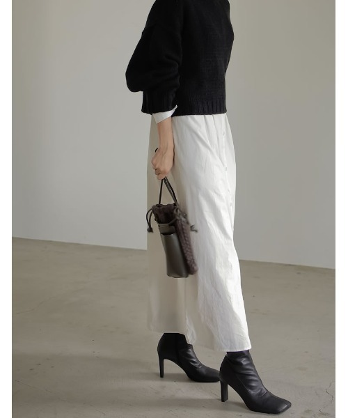 Re:EDIT(リエディ)の「アウトリンキングクロップドニットプルオーバー(ニット/セーター・レディース・ブラック/ブラウン/ピンク/グリーン/アイボリー・MEDIUM/LARGE)」の6枚目の写真