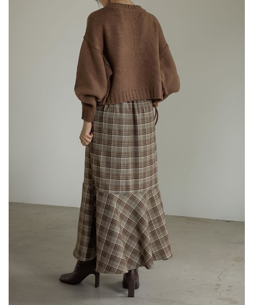 Re:EDIT(リエディ)の「アウトリンキングクロップドニットプルオーバー(ニット/セーター・レディース・ブラック/ブラウン/ピンク/グリーン/アイボリー・MEDIUM/LARGE)」の20枚目の写真