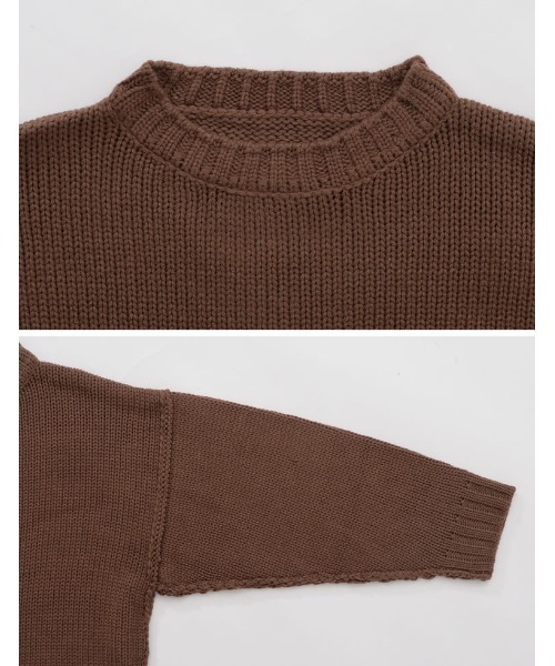 Re:EDIT(リエディ)の「アウトリンキングクロップドニットプルオーバー(ニット/セーター・レディース・ブラック/ブラウン/ピンク/グリーン/アイボリー・MEDIUM/LARGE)」の13枚目の写真