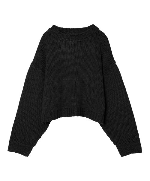 Re:EDIT(リエディ)の「アウトリンキングクロップドニットプルオーバー(ニット/セーター・レディース・ブラック/ブラウン/ピンク/グリーン/アイボリー・MEDIUM/LARGE)」の18枚目の写真