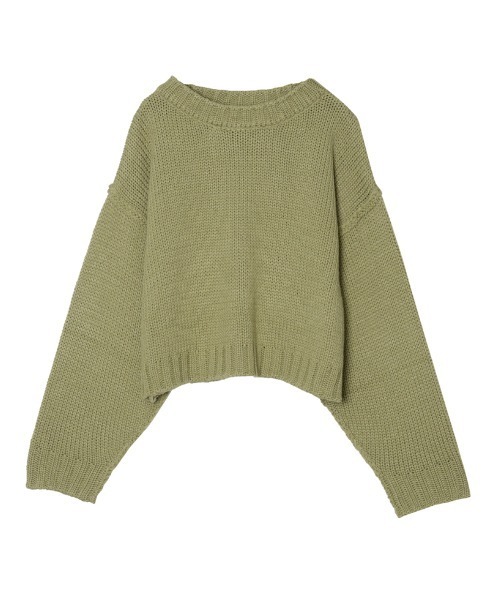 Re:EDIT(リエディ)の「アウトリンキングクロップドニットプルオーバー(ニット/セーター・レディース・ブラック/ブラウン/ピンク/グリーン/アイボリー・MEDIUM/LARGE)」の10枚目の写真