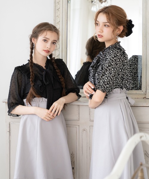 DearMyLoveRose(ディアマイラブローズ)の「Vフリルリボンブラウス(シャツ/ブラウス・レディース・ホワイト/ブラック/グレー/オフホワイト/ピンク/ブラック系その他・MEDIUM/LARGE/X-LARGE/XX-LARGE)」の16枚目の写真