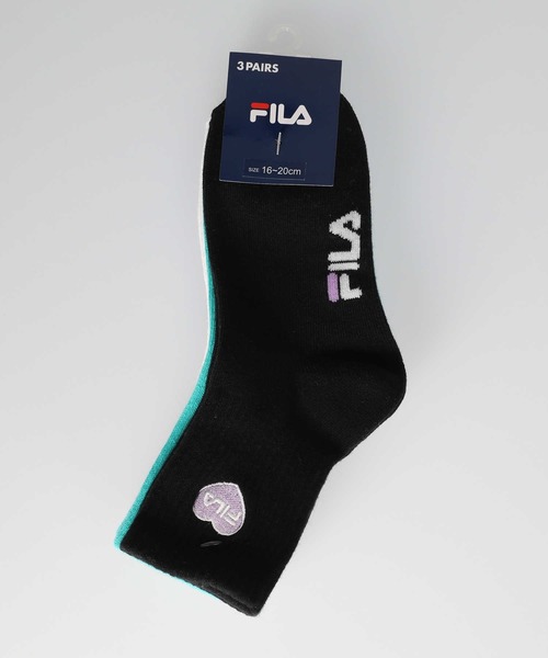 FILA（フィラ）の「【FILA】ハートモチーフクォーターソックス3点セット（ソックス/靴下・キッズ・ブルー・M/L）」の3枚目の写真