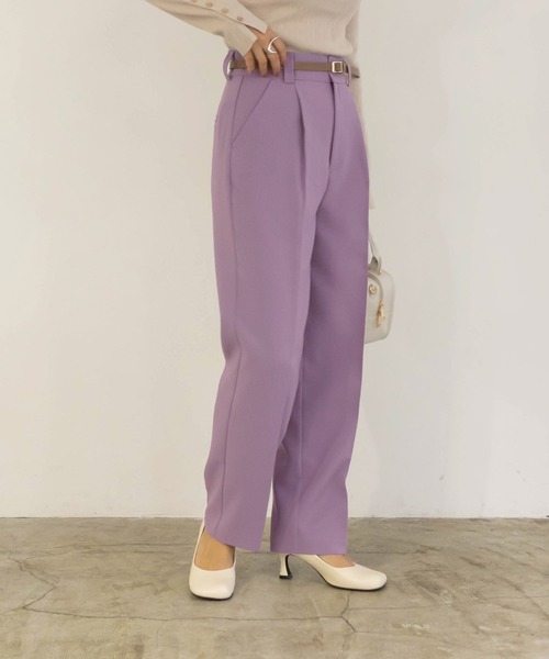 RANDA(ランダ)の「センタープレスカラーパンツ(その他パンツ・レディース・パープル/ベージュ/グリーン・0/1)」の3枚目の写真
