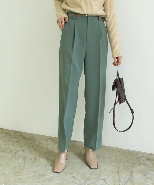 RANDA(ランダ)の「センタープレスカラーパンツ(その他パンツ・レディース・パープル/ベージュ/グリーン・0/1)」の2枚目の写真
