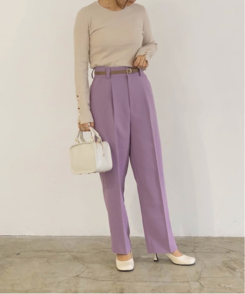 RANDA(ランダ)の「センタープレスカラーパンツ(その他パンツ・レディース・パープル/ベージュ/グリーン・0/1)」の8枚目の写真