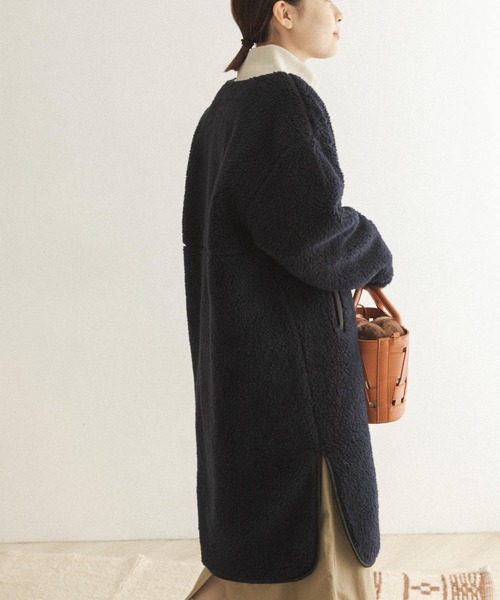 FORK&SPOON（フォークアンドスプーン）の「FORK&SPOON　リバーシブルボアロングコート（ノーカラージャケット・レディース・ホワイト系その他/ブルー系その他・ONE）」の17枚目の写真