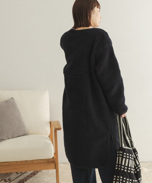 FORK&SPOON（フォークアンドスプーン）の「FORK&SPOON　リバーシブルボアロングコート（ノーカラージャケット・レディース・ホワイト系その他/ブルー系その他・ONE）」の6枚目の写真