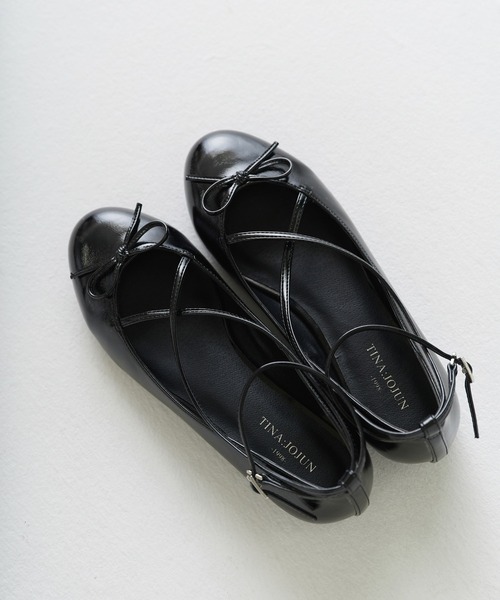 TINA：JOJUN（ティーナジョジュン）の「バレエ シューズ TINA：JOJUN（バレエシューズ・レディース・ブラック/アイボリー/キャメル/ピンクベージュ・S/M/L）」の6枚目の写真