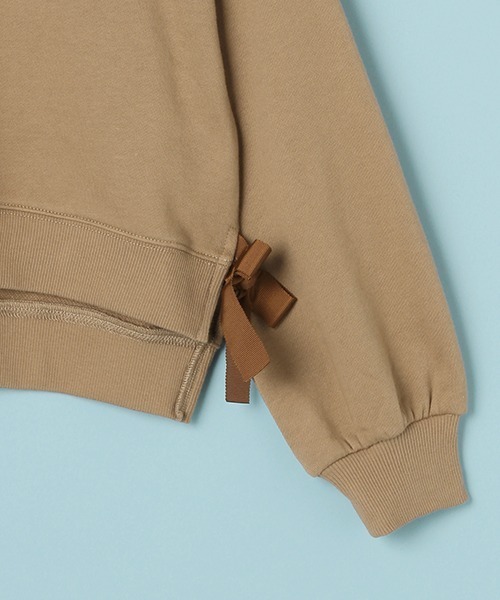 Lindsay（リンジィ）の「サイドリボン胸刺しゅうアソートトレーナー（スウェット・キッズ・モカ/アイボリー/ピンク/ブルーグレー・L/M/S）」の12枚目の写真