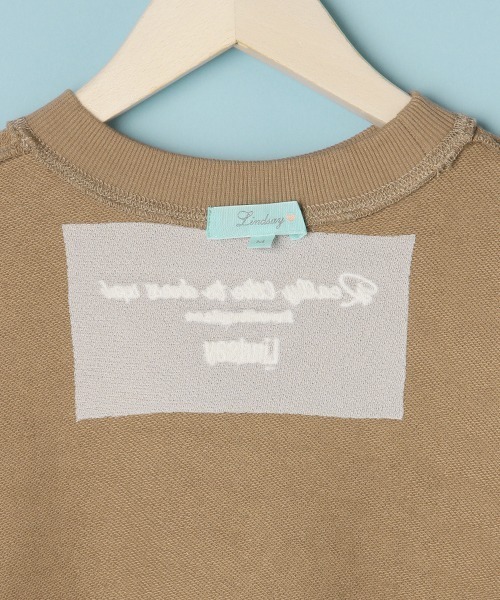 Lindsay（リンジィ）の「サイドリボン胸刺しゅうアソートトレーナー（スウェット・キッズ・モカ/アイボリー/ピンク/ブルーグレー・L/M/S）」の15枚目の写真