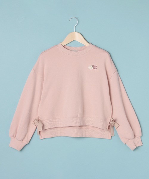 Lindsay（リンジィ）の「サイドリボン胸刺しゅうアソートトレーナー（スウェット・キッズ・モカ/アイボリー/ピンク/ブルーグレー・L/M/S）」の18枚目の写真