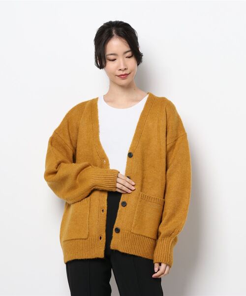 kutir（クティール）の「もちもちVネックカーディガン（カーディガン/ボレロ・レディース・オレンジ/ベージュ/ブラック/マスタード・FREE）」の3枚目の写真