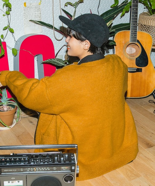 kutir（クティール）の「もちもちVネックカーディガン（カーディガン/ボレロ・レディース・オレンジ/ベージュ/ブラック/マスタード・FREE）」の16枚目の写真